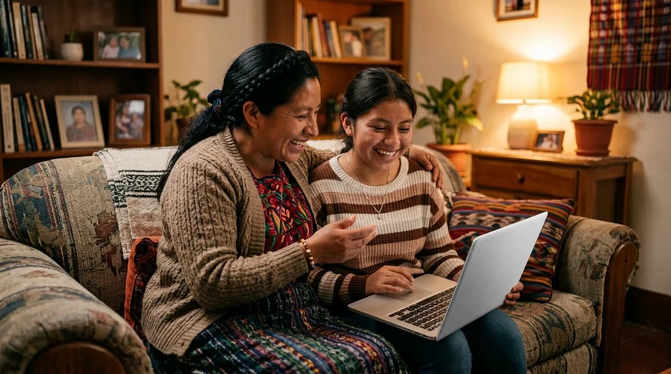 Familia guatemalteca conectada